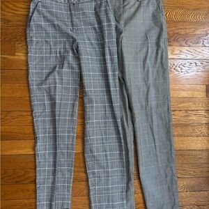 H&M Gray and Tan Plaid Pants
